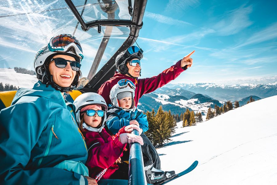 Familien Skifahren in der Skiwelt Wilder Kaiser Brixental