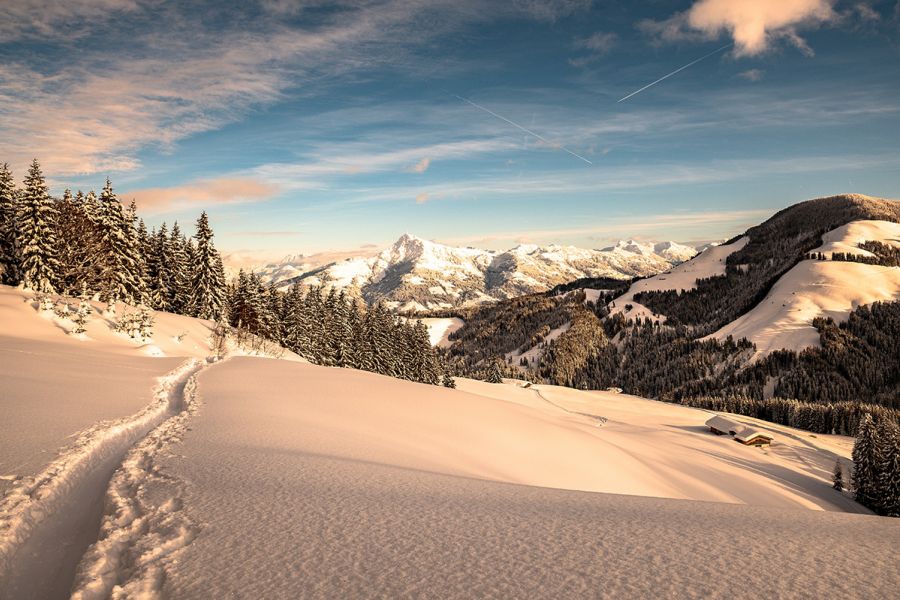 Winterlandschaft in den Bergen um Söll